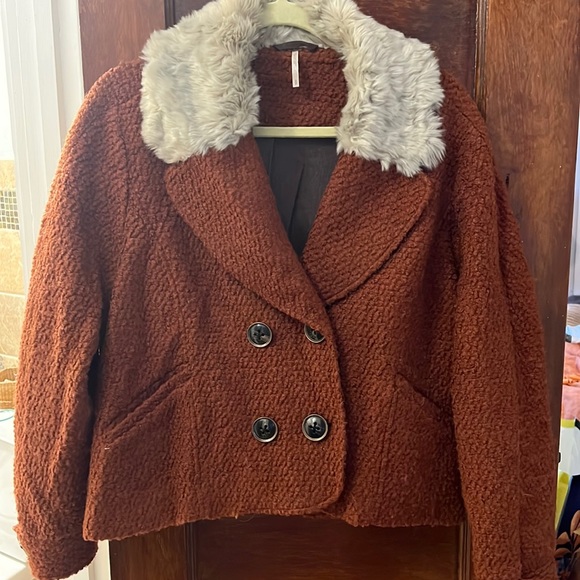 Free people wool bomber jacket rust small - Picture 2 of 5